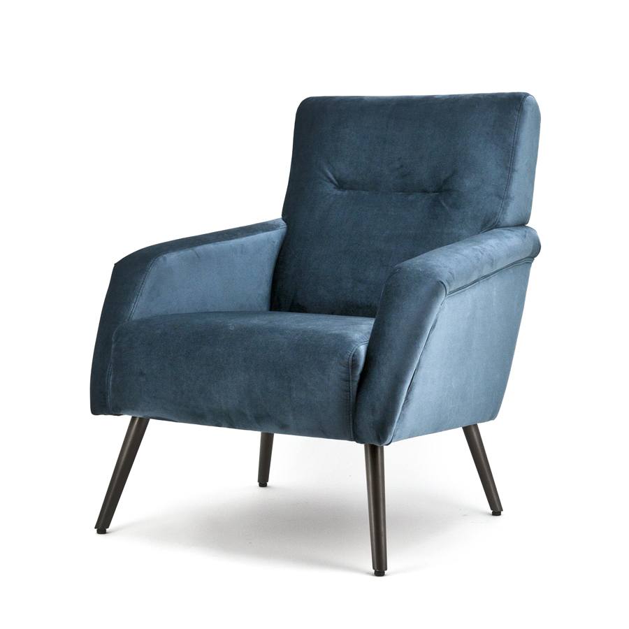 Fauteuil Duke blauw genova aanbieding! Fauteuils bij Poppeliers